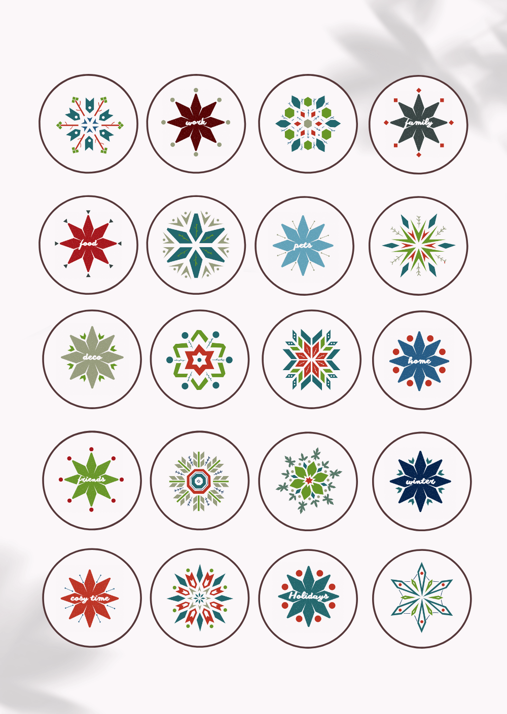 20 Covers de Stories &quot;Snowflakes&quot; - Collection Snow - Creative Kits