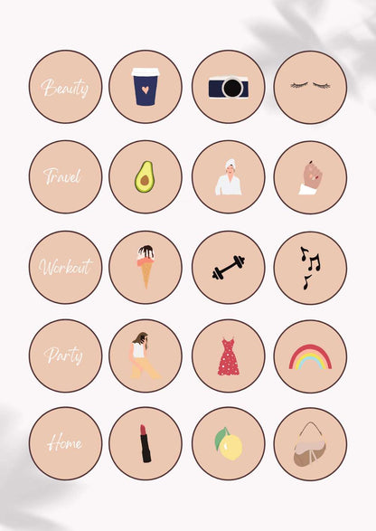 35 Covers de Stories personnalisables - Peach skin - Creative Kits