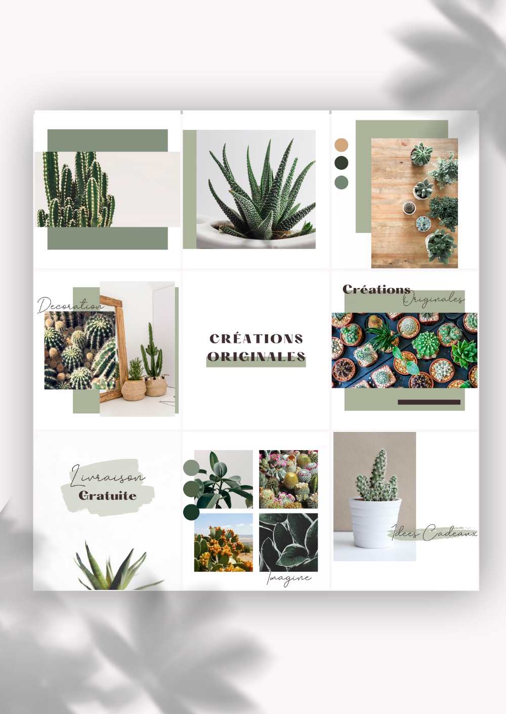 9 Templates de Posts - Cactus - Creative Kits