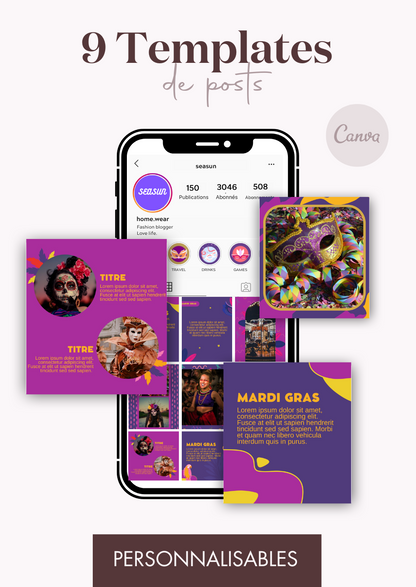9 Posts Templates - Carnaval Collection