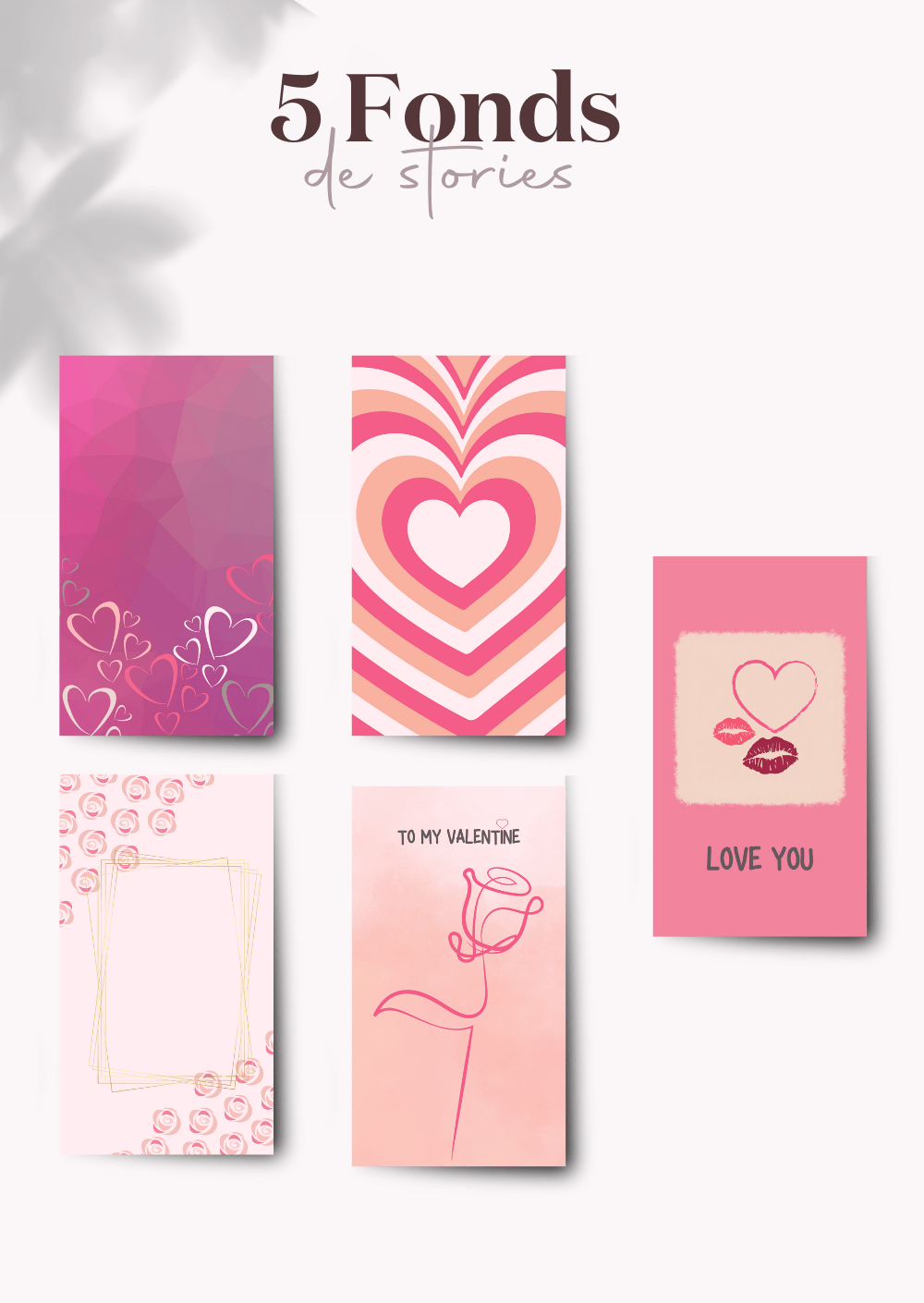 NEW 5 Fonds de Stories - St Valentin - Creative Kits